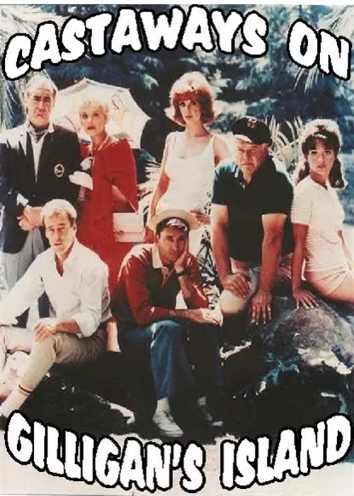 The cast of The Castaways on Gilligan’s Island TV movie posed together, featuring all main characters from the original series.