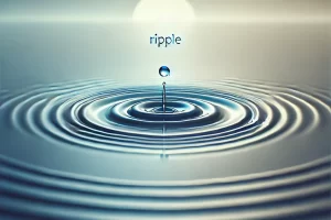 Image of a calm water surface with a ripple effect emanating outward from a single drop of water, symbolizing tranquility and interconnectedness.