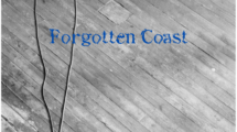 Black-and-white image of wooden floorboards with a coiled cord. Blue text reads "Forgotten Coast," with the names "James McMurtry" and "Complicated Game" at the bottom.